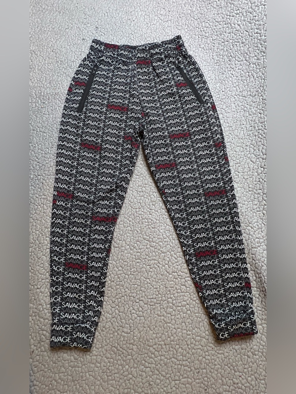 Boys Logo Print Drawstring Jogger Pants Size 8 Black White Red